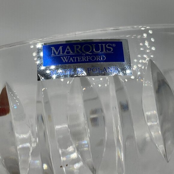 Waterford Marquis Sheridan Diamond Cut Wedge Cut Clear Crystal Footed Bowl 6" - Picture 4 of 5